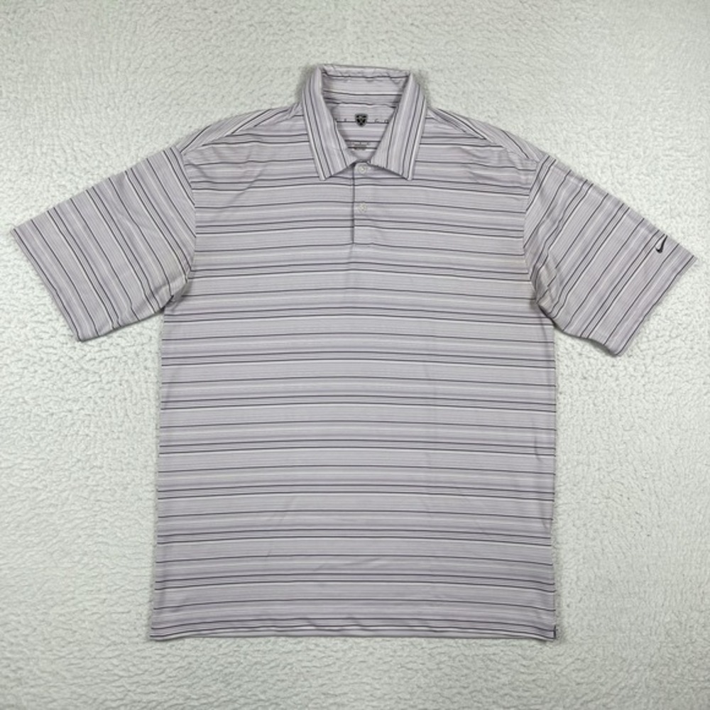 Nike Polo Shirt Mens Large Purple Golf Preppy Tennis Pickleball Squash Casual